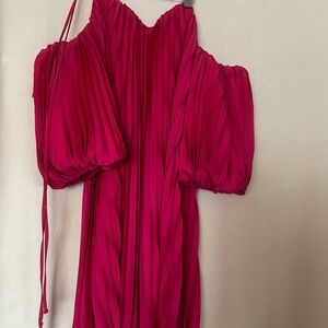 Express Off The Shoulder Pleated Mini Dress like new XS